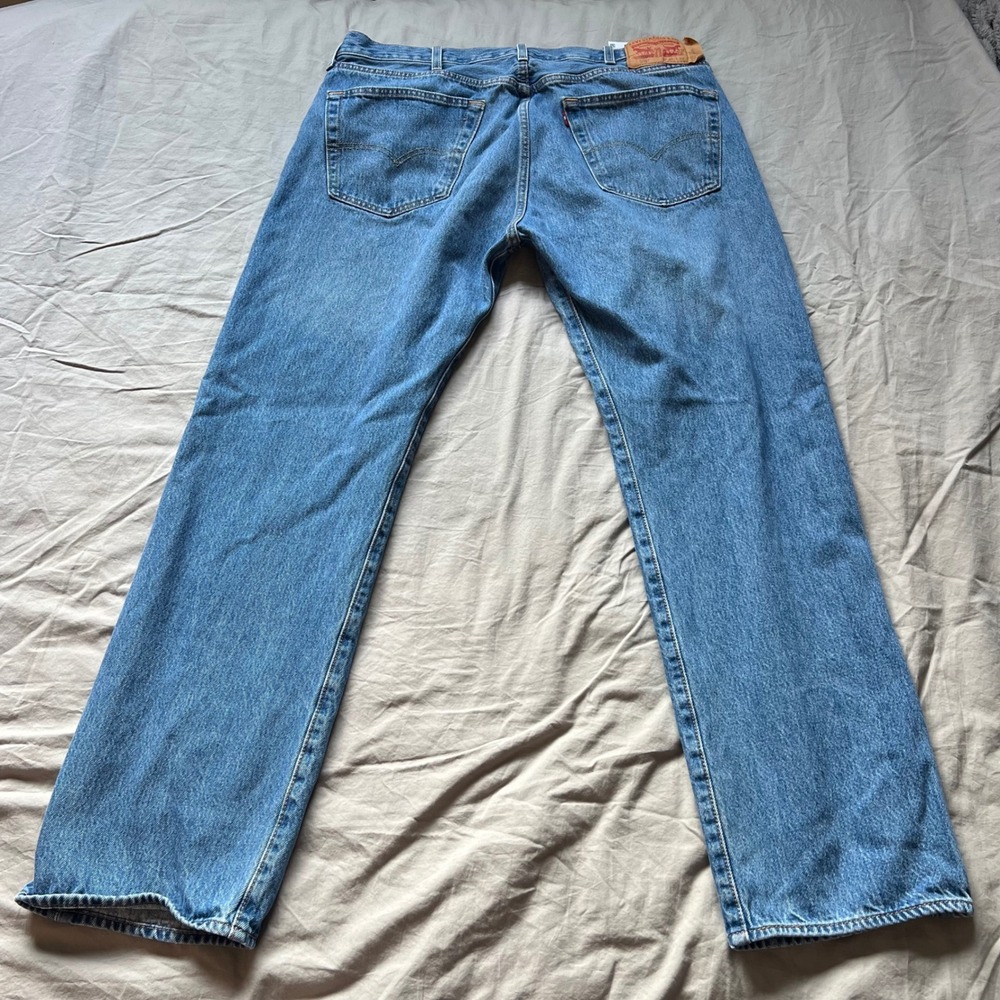 LEVI'S 501XX Mens Jeans 38x32 Button Fly Straight Leg Blue Denim Fade Casual